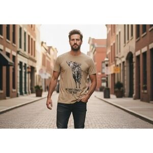 Wrangler Yellowstone We Don't Choose Tee Mens L Bronco Horse Ride Cowboy Western